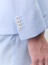 Veste Coordonnable Regular En Lin Et Coton Bleu Ciel