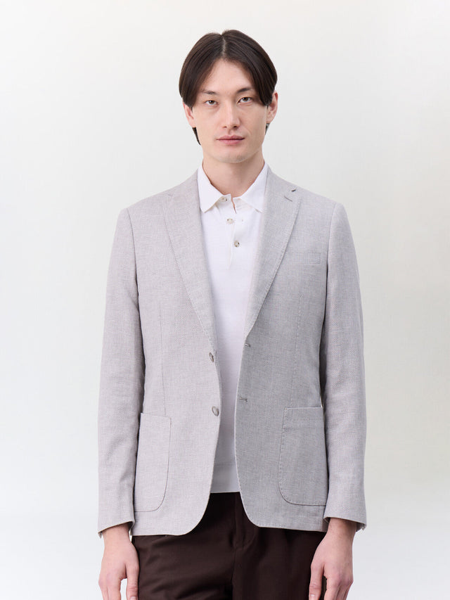 Veste regular en lin et coton gris