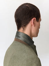 Veste Coordonnable Regular En Coton Et Lin Kaki