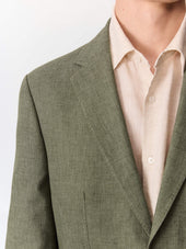Veste Coordonnable Regular En Coton Et Lin Kaki
