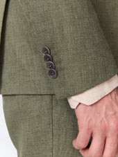 Veste Coordonnable Regular En Coton Et Lin Kaki