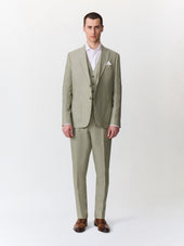Veste Coordonnable Regular En Lin Kaki