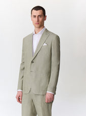 Veste coordonnable regular en lin kaki
