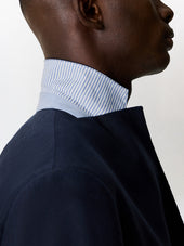 Veste Coordonnable Regular En Lin M Lang Bleu Marine