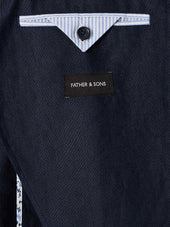 Veste Coordonnable Regular En Lin M Lang Bleu Marine