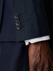 Veste Coordonnable Regular En Lin M Lang Bleu Marine