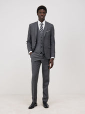 Veste De Costume Regular En Laine Grise Prince De Galles