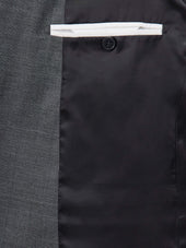 Veste De Costume Regular En Laine Grise Prince De Galles