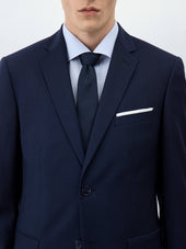 Veste De Costume Regular En Laine Bleu Marine Prince De Galles