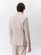 Veste Coordonnable Regular En Lin Et Coton Marron Clair Rayures