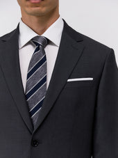 Veste De Costume Regular En Laine Marzotto Unie Anthracite