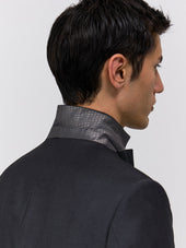 Veste De Costume Regular En Laine Marzotto Unie Anthracite