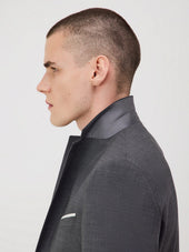 Veste De Costume Voyage Regular En Laine Marzotto Unie Grise