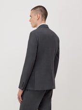 Veste De Costume Voyage Regular En Laine Marzotto Unie Grise