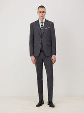 Veste De Costume Voyage Regular En Laine Marzotto Unie Grise