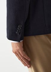 Veste Casual Regular En Coton Bio Et Polyamide Recycl Unis Bleu Marine Parementure Capuche