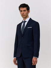Veste de costume Regular en laine Marzotto unie bleu marine