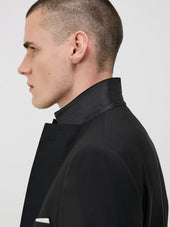 Veste De Costume Regular En Laine Marzotto Unie Noire