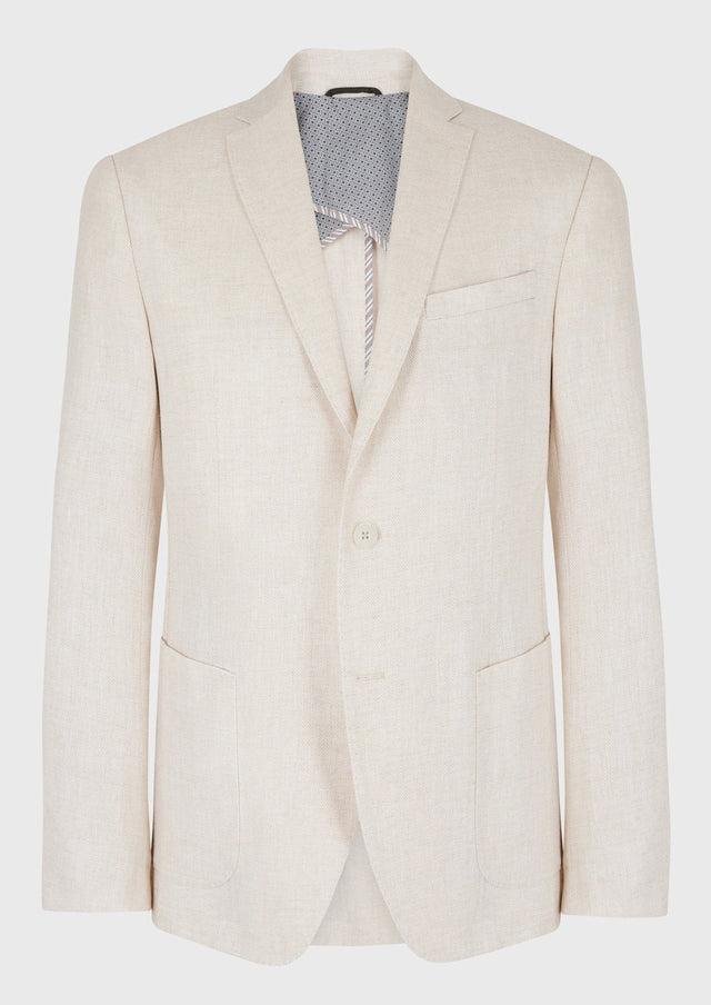 Veste coordonnable Regular en lin uni sable