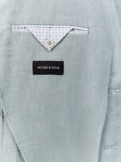 Veste Coordonnable Regular En Coton Et Lin Vert D Eau