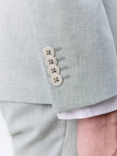 Veste Coordonnable Regular En Coton Et Lin Vert D Eau