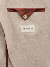 Veste Coordonnable Regular En Lin Et Coton Beige Clair Prince De Galles