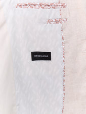Veste Coordonnable Slim En Lin Beige Prince De Galles