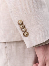Veste Coordonnable Slim En Lin Beige Prince De Galles