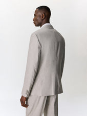 Veste Coordonnable Slim En Lin Et Coton Gris