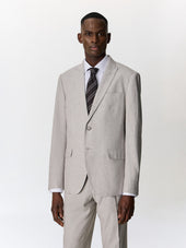 Veste coordonnable slim en lin et coton gris