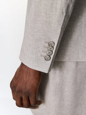 Veste Coordonnable Slim En Lin Et Coton Gris