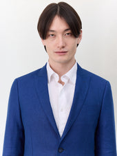 Veste Coordonnable Slim En Lin Bleu Indigo