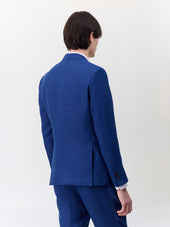 Veste Coordonnable Slim En Lin Bleu Indigo