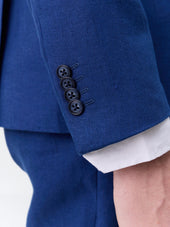Veste Coordonnable Slim En Lin Bleu Indigo