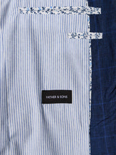 Veste Coordonnable Slim En Lin Bleu Indigo Prince De Galles