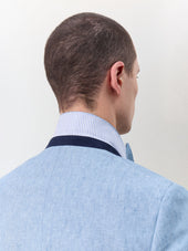 Veste Coordonnable Slim En Lin Bleu Jeans