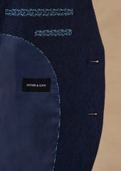 Veste Coordonnable Slim En Lin Uni Bleu Indigo