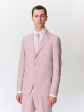Veste coordonnable slim en lin violet