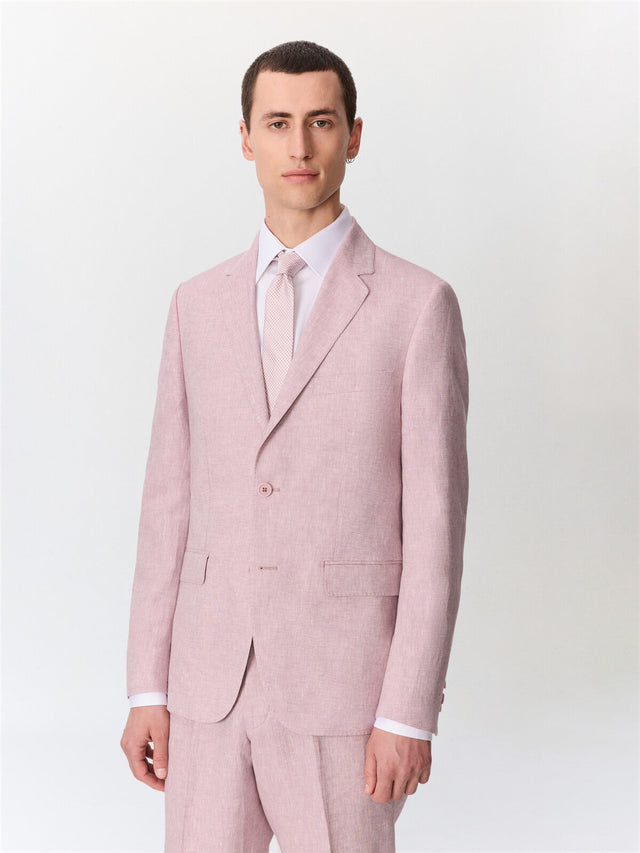 Veste coordonnable slim en lin violet