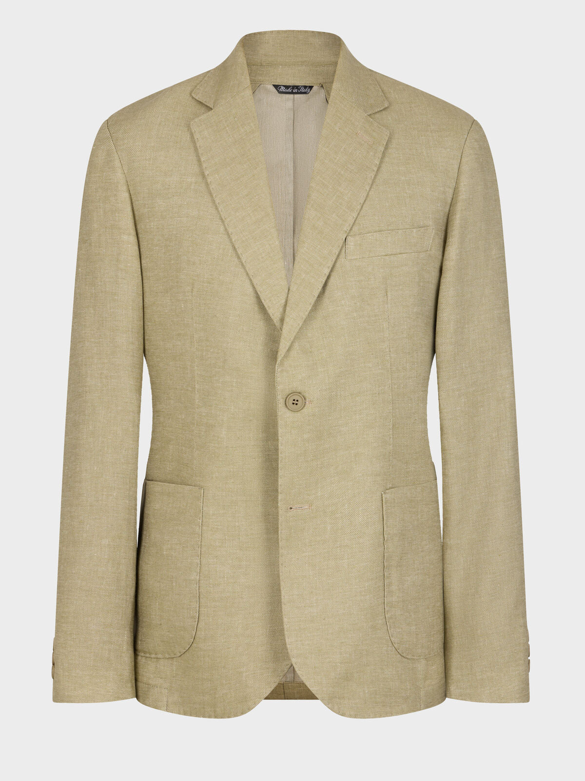 Veste Coordonnable Regular En Lin Et Coton Vert D Eau