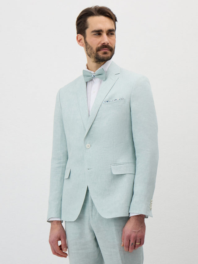 Veste coordonnable Slim en lin vert d'eau