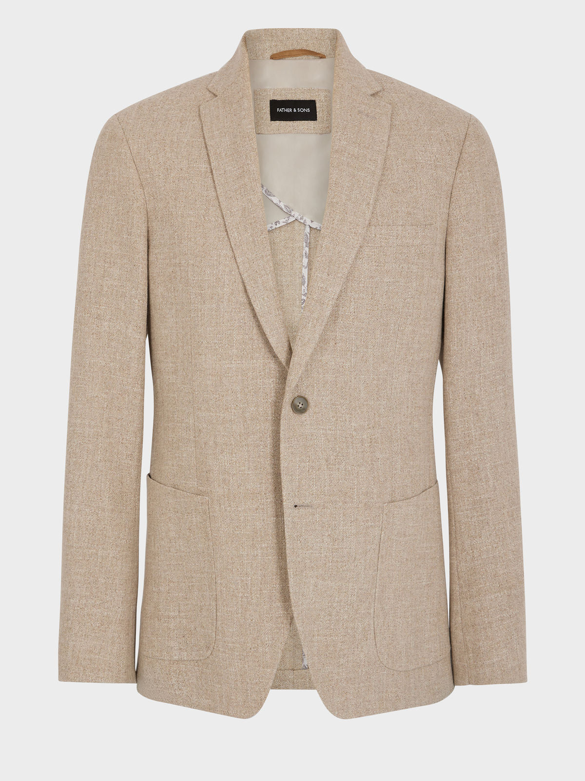 Veste Regular En Coton Et Laine Beiges
