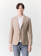 Veste regular en laine mélangée camel
