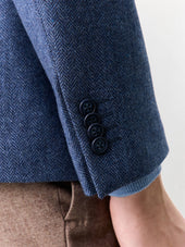 Veste Regular En Laine M Lang E Bleu Indigo Parementure Amovible