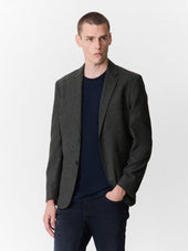 Veste regular en laine mélangée kaki