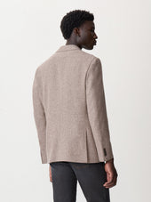 Veste Regular En Laine Et Coton Marron Parementure Amovible