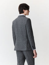 Veste Coordonnable Slim En Laine M Lang E Anthracite Prince De Galles