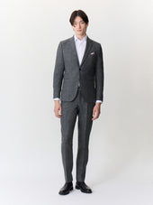 Veste Coordonnable Slim En Laine M Lang E Anthracite Prince De Galles
