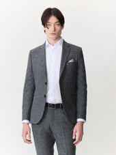 Veste coordonnable slim en laine mélangée anthracite Prince de Galles