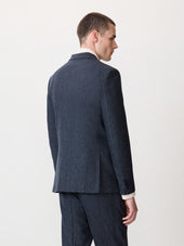 Veste Coordonnable Slim En Laine M Lang E Bleu Indigo Prince De Galles